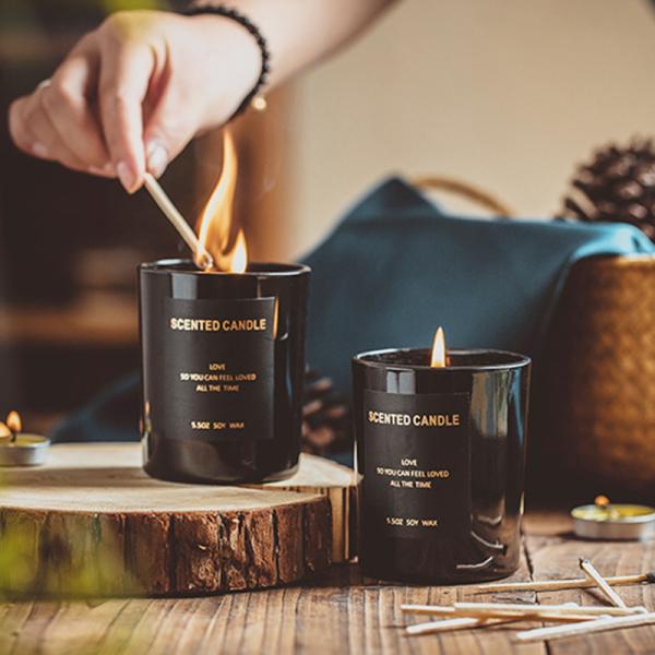 carmine suede Vegan Soy Candles , Tapered long lasting scented candles