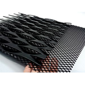 China Big Hole Black Powder Coated Expanded Aluminium Mesh on sale