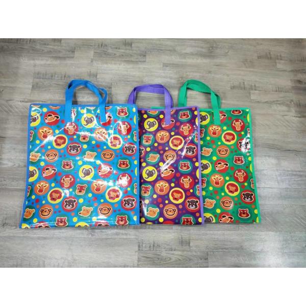 Cmyk Or Panton Color Shopping Bags With Double Handles Zipper Closure Eco
