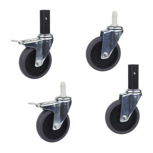 TPR Square Expanding Stem Caster , 4 Inch Lockable Trolley Wheels