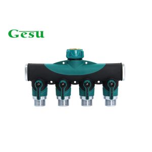 Cheap Heavy Duty Plastic Tap Connector 4 Way Garden Hose Splitter ANSI Thread Standard for sale