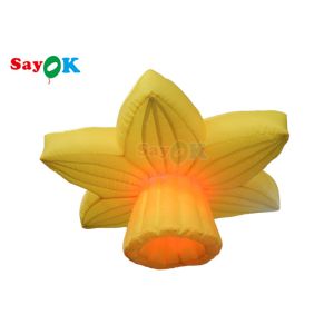 Yellow 1.0m Inflatable Lighting Decoration Hanging Rose Flowers With LED