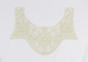 Cheap Cotton Floral Lace Collar Applique , Embroidered Water Soluble Necklines For Shirt for sale