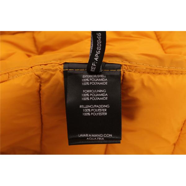 Yellow Ultra Light Packable Down Jacket Antistatic Waterproof