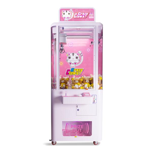 110 - 240V Dolls Crane Amusement Machine , Pink Stuffed Animal Crane Machine