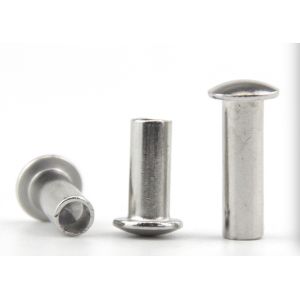 Nickel Plated Brake Lining Rivets , Semi Tubular Hollow End Rivets