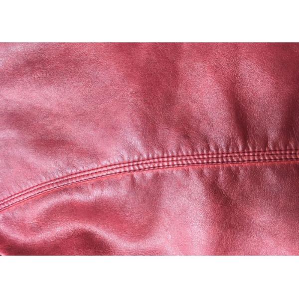 0.65mm red color PU Synthetic leather with rayon backing fabric can be dyed for