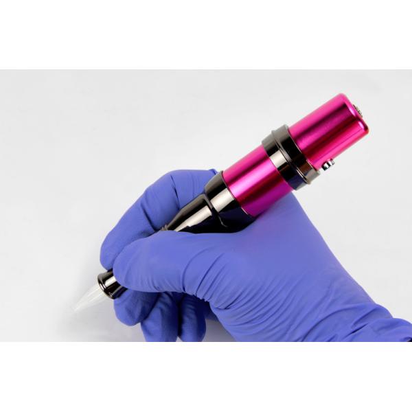 Rose Red Semi Permanent Makeup Rotary Pen Tattoo Machine With Double Pins For Hairstroke