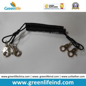 Flexi Tool Safety Coiled lanyard w/Stainless Steel Snap Hooks on each end for