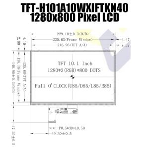 10.1 inch TFT LCD Module | 1280x800 LVDS Interface with High Brightness