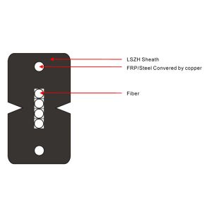 China 4 Core G657A LSZH Butterfly FTTH Indoor Fiber Optic Ethernet Cable Flame Retardant Materials on sale