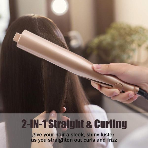 45W Hair Straightener And Curler 2 In 1 Ceramic PTC Heater Twisted Plates