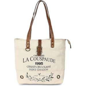 China Upcycled Large Canvas shoulder Bag for women canvas tote boho handbag on sale