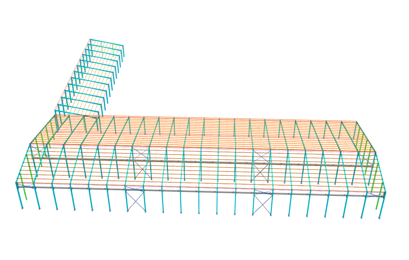 Modern Prefab Steel Structure Building Recyclable For Industrial Warehouses