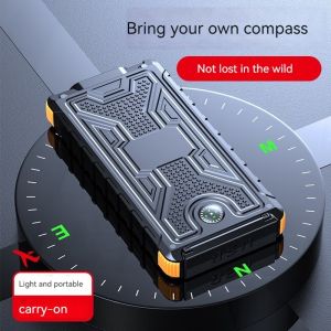 Mobile Phones Devices 10000mAh Solar Power Bank With Compass And 2.1A Output