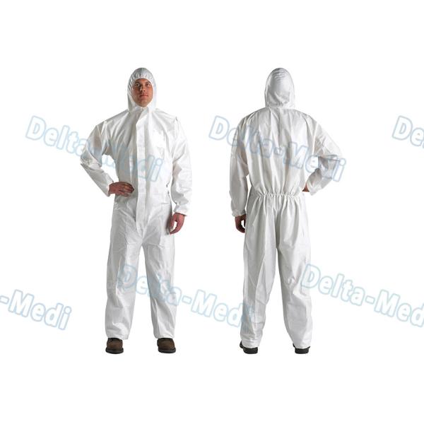 Quality Dupont Tyvek Alternative Disposable Protective Coveralls Hooded High Safety With Elastic Waist wholesale