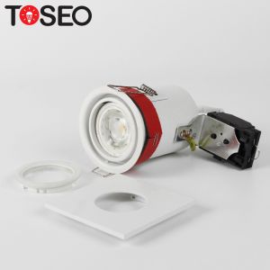 Corridor GU10 LED Downlight Fire Protection 7 W White Square Recessed Spotlight