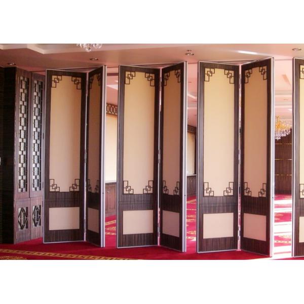 Quality Folding Partition Walls Room Divider With Fabric MDF Hard Cover Decorations For Restaurant wholesale