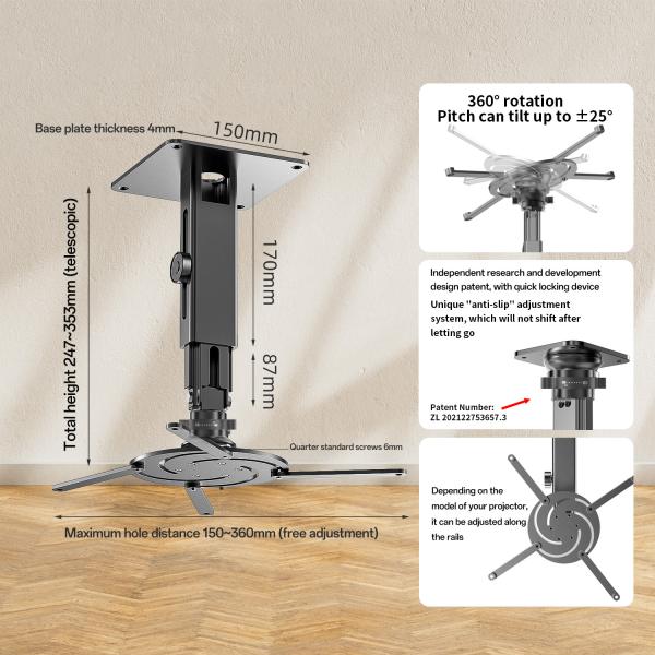 Multifunction Projector Bracket Ceiling Mount Retractable Projector Ceiling