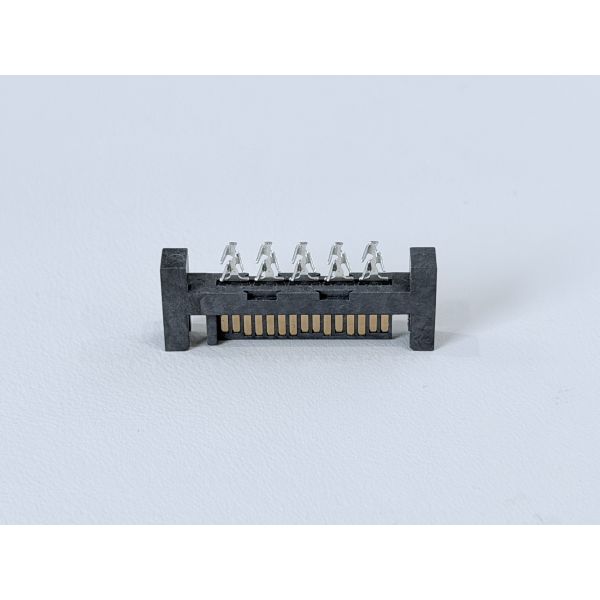 SATA 15P Male Connector | Crimp-Type Terminal 15µ” Gold Plated | Electrical Electronic Signal PCB Wire Cable Connector for Server, Automotive, Power