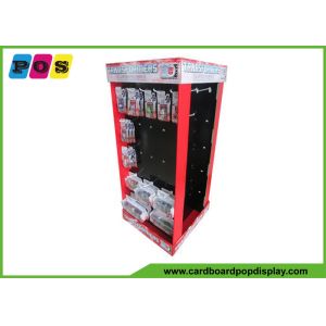 Multi Sided Corrugated Cardboard Peg Display With Peg Board For Blister Pack