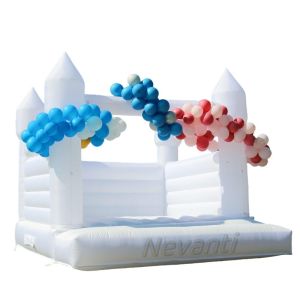 Cheap Unisex Inflatable White Bouncy Castle for Kids' Birthday Party Mini Moon Bounce House for sale