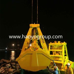 6-12m3 Yellow Iron ore discharging wireless radio remote controlled grab