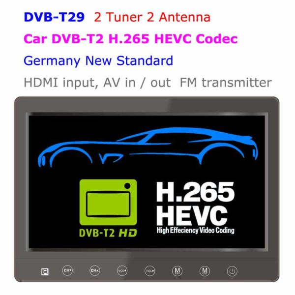 DVB-T29 9 inch portable DVB-T2 LCD TV monitor 2017 HD FTA Freenet H265 HEVC