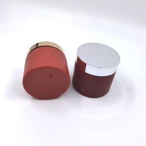 200ml Red Matte Double Wall Plastic Jars For Scrub Body Care