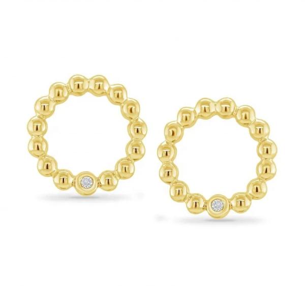 925 Sterling Silver Women's Round Shape Bezel Setting Solitaire Stud Earrings