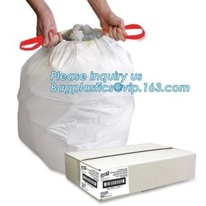 Garbage bags 10 Liter Drawstring Bathroom Trash Bags Mini Wastebasket Can Liners for Home Office Bins, bagease, pack