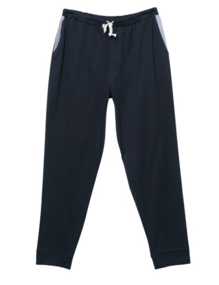 Polyester 65% Cotton 30% Spandex 5% Plain Men 210gsm Navy Sport Pants