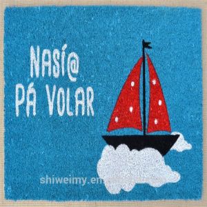 Coco fiber animal printed door mat with PVC backing