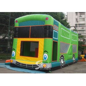 Commercial grade giant bus inflatable bouncer with slide N pillars inside for