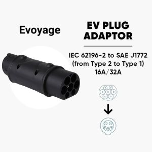 Type 2 To Type 1 EVSE Adapter IEC 62196 To SAE J1772 Electric Car Charger