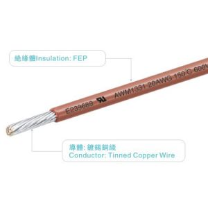 Cheap 20AWG Brown FEP Insulated Wire UL758 AWM1331 600V/150C For Heater Home Appliance Light for sale