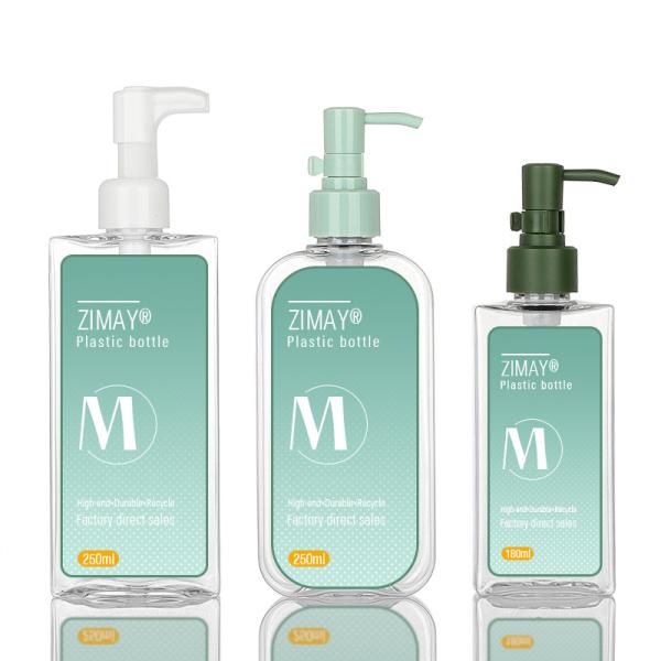 250ml transparent essential oil cleaner empty toner soap serum skincare lotion plastic bottle