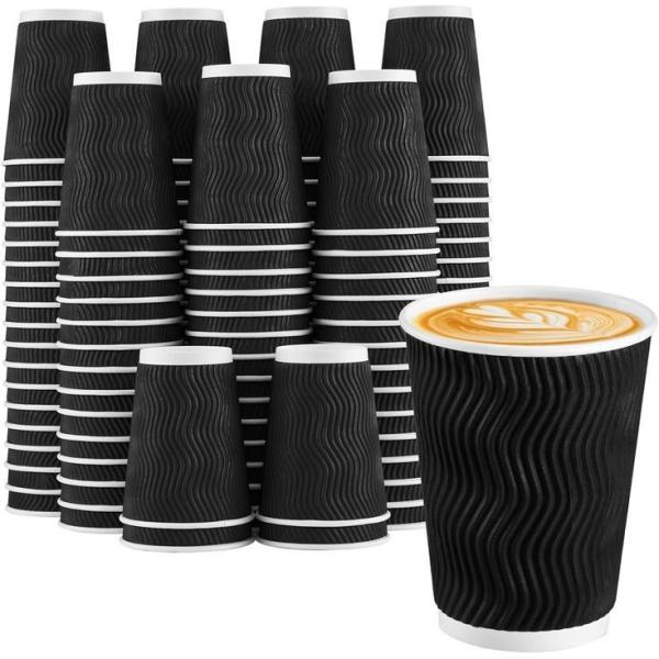 Quality 12oz 16oz Ripple Wall Coffee Cups Custom Printed Disposable Cups wholesale