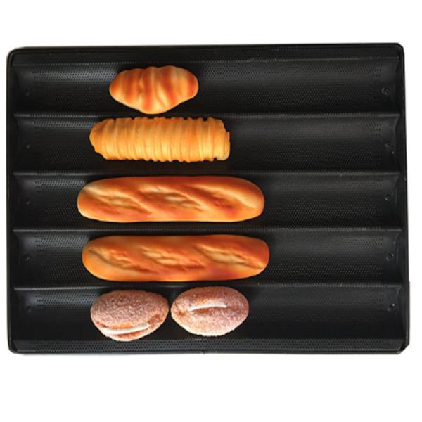 Quality RK Bakeware China Foodservice NSF Perforated Aluminum Baguette Tray French Bread Baking Muold wholesale