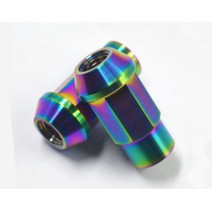 Polished Rainbow M12 X 1.5 Locking Wheel Nuts Precision Nonstandard Parts