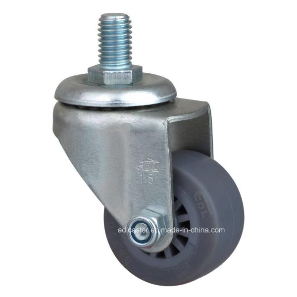Quality 1.5" Bolt Bearing Type Edl Mini 30kg TPE Swivel Caster for Industrial and Commercial wholesale