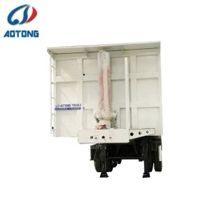 Self unloading rear tipper semi trailer with 2 axles and rigid suspension in U