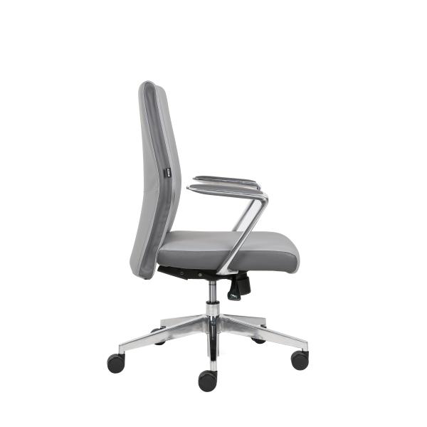 3.2mm 360d PU Leather Revolving Chair Middle Back For Conference