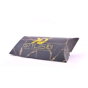 Luxury CMYK 4C Printing Paper Pillow Box Packaging With Gold Foil