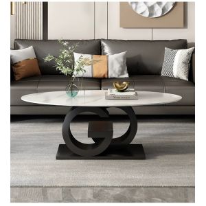 Minimalist Italian Creative Oval Marble Top Coffee Table Customized Size
