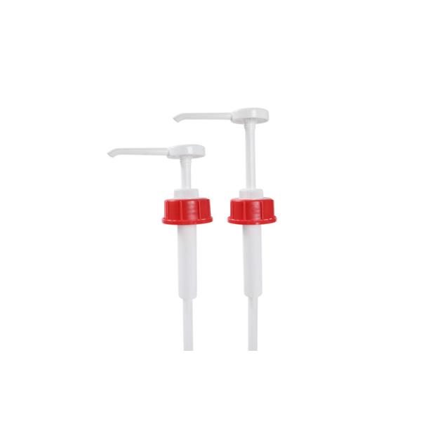 Quality UKR30 57mm Closure 15cc 30cc Red Plastic Ketchup Sauce Dispenser Pump of Pilfer Proof Closure Design wholesale