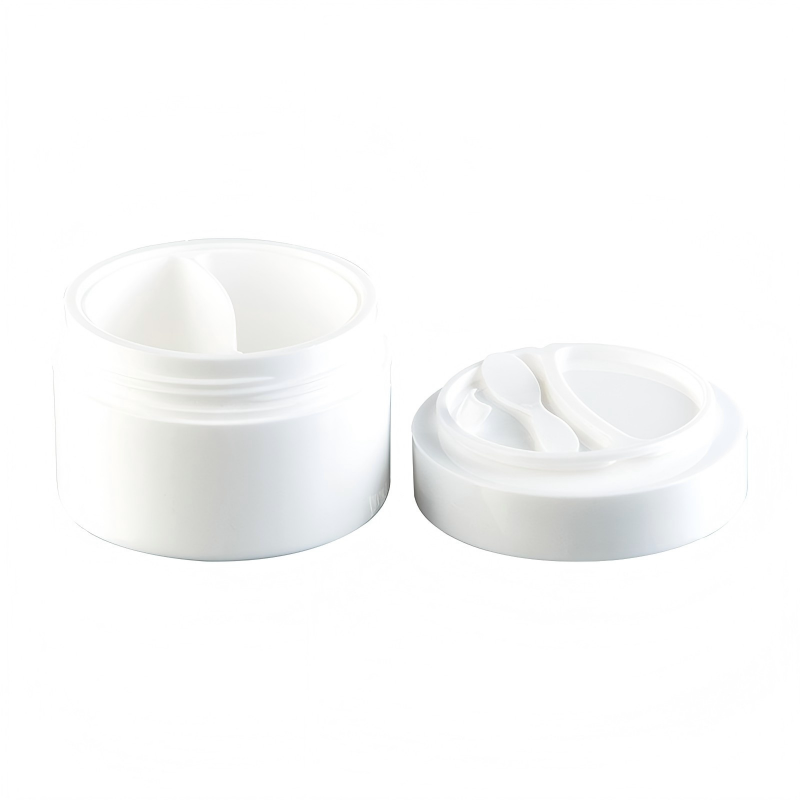 50+50g PP Plastic Cream Jar with Spoon Made from 100% Fresh PP and 20 Days Lead