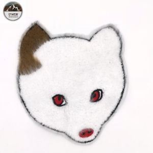Cheap Towel Material Sew On Decorative Patches , Specially Designed Fox Embroidered Patch for sale