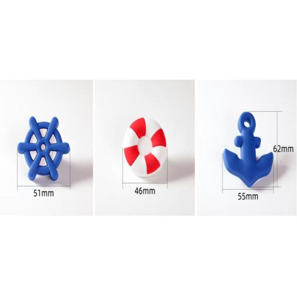 Mediterranean style Kids Drawer Knobs Zinc Alloy Based Rubber Closet Decoration Pulls Rubber Handles