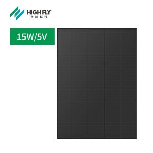 China Highfly EU Warehouse Full Black Solar Panel 15W/5V Mono PV Module for Energy Systems on sale